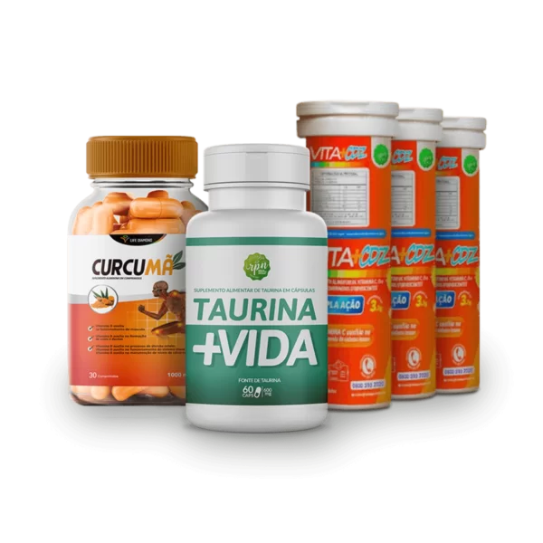 Combo Imunidade Curcumã + Taurina+Vida + Vita+CDZ e Frete Grátis!